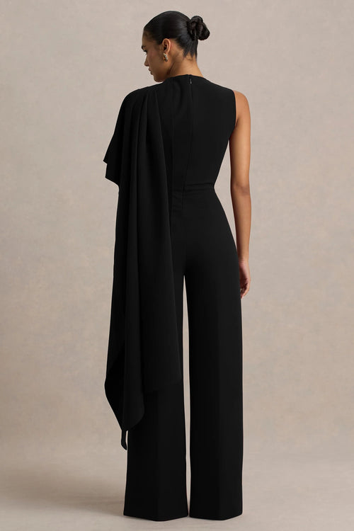 Reva Draped Jumpsuit- Black