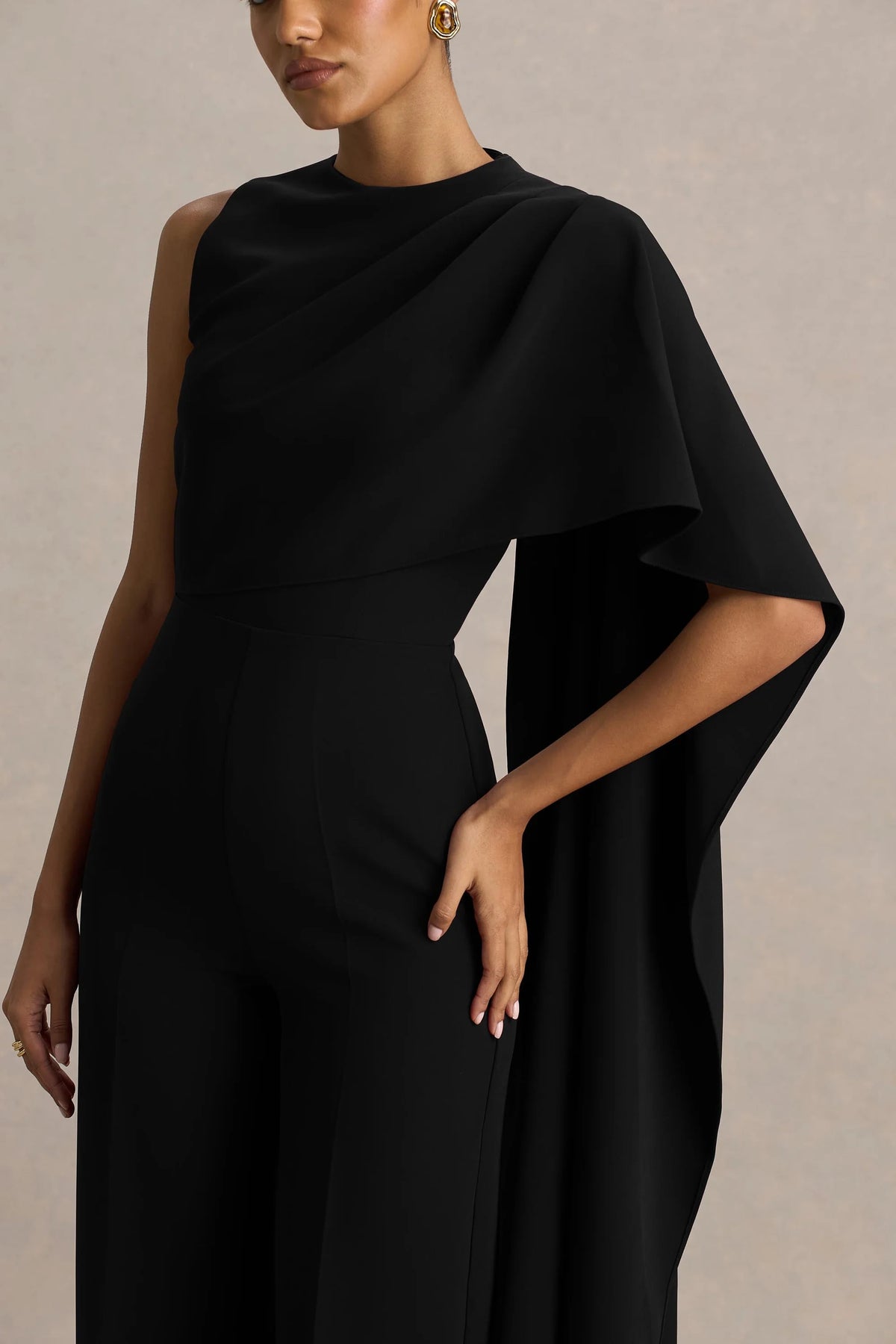 Reva Draped Jumpsuit- Black