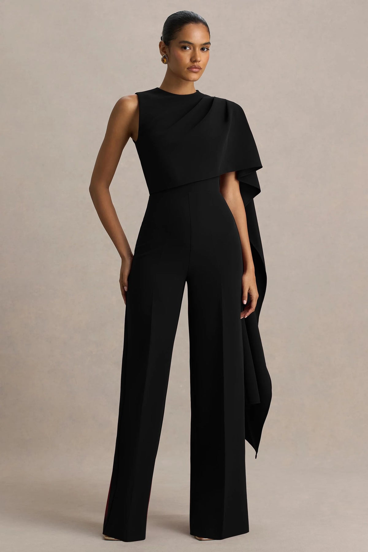 Reva Draped Jumpsuit- Black