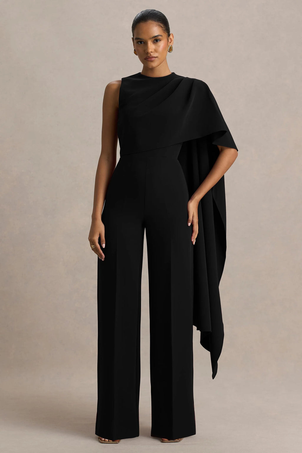 Reva Draped Jumpsuit- Black