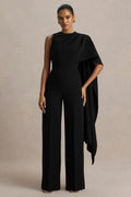 Reva Draped Jumpsuit- Black