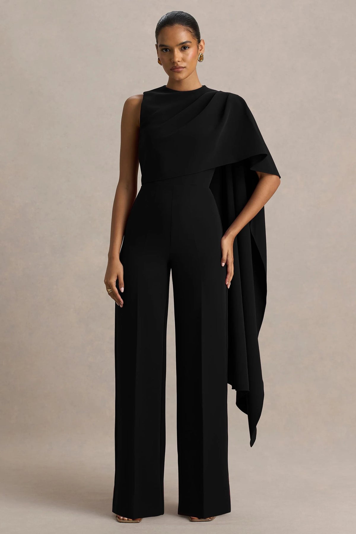 Reva Draped Jumpsuit- Black